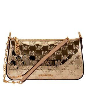 Michael Kors Empire Shoulder Bag In Gold Leather